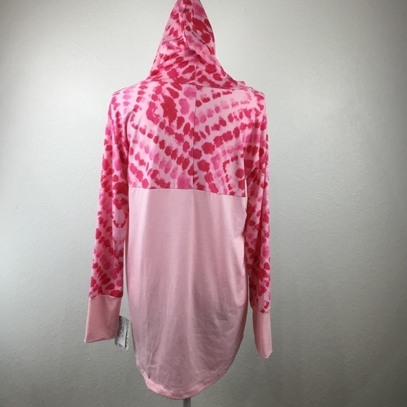 LULAROE NWT Fight Pink Hooded Pullover Long Sleeve Top Size Medium - Picture 3 of 8